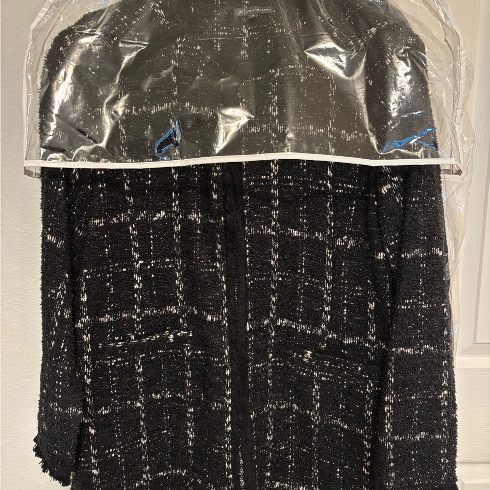 Adrianna Papell Black and White Tweed Blazer